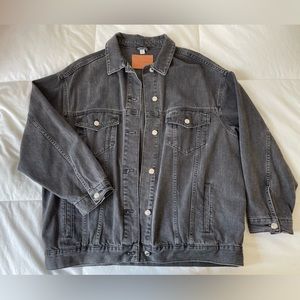 TOPSHOP oversize black denim jacket